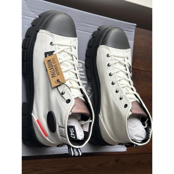 Palladium Star White Shoes‎ Women's 10 Medium REVOLT HI Tops Industrial Grunge - Picture 7 of 11